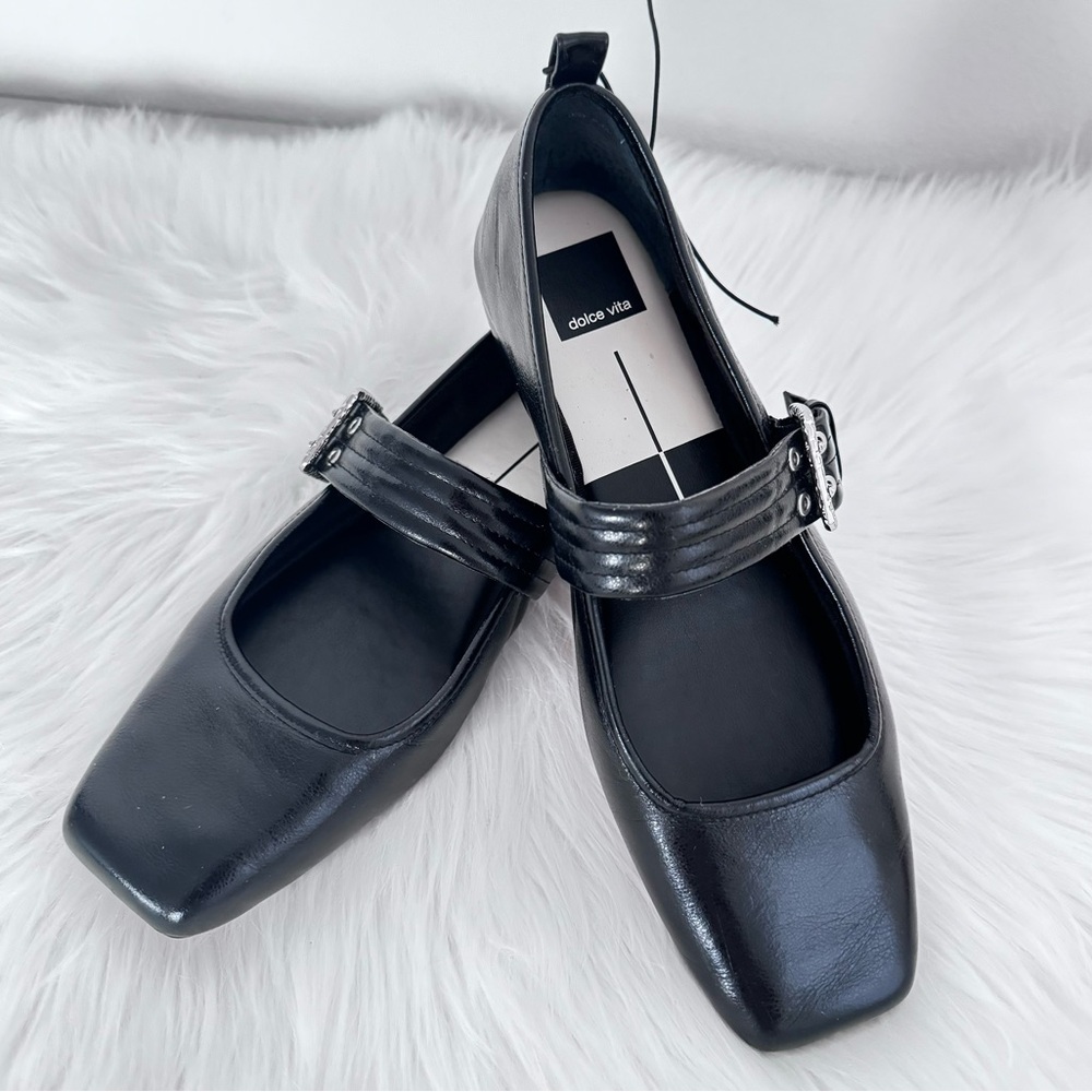 Dolce Vita Arora Ballet Mary Jane Patent Flats Sandals - Picture 12 of 15